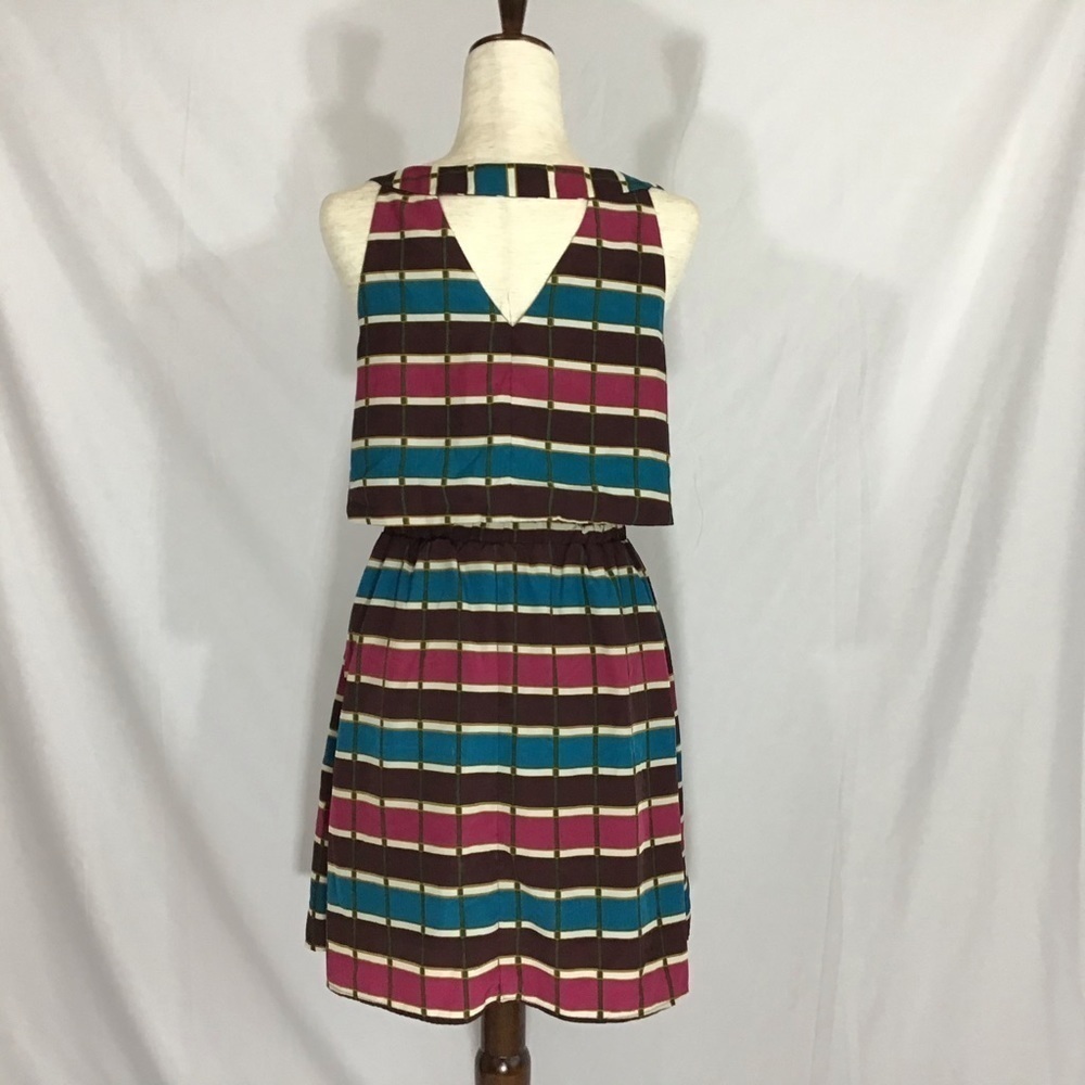 Ezra Dress Size S Mini Tank Striped Open Back Multicolor Sleeveless Blou… - Picture 2 of 7